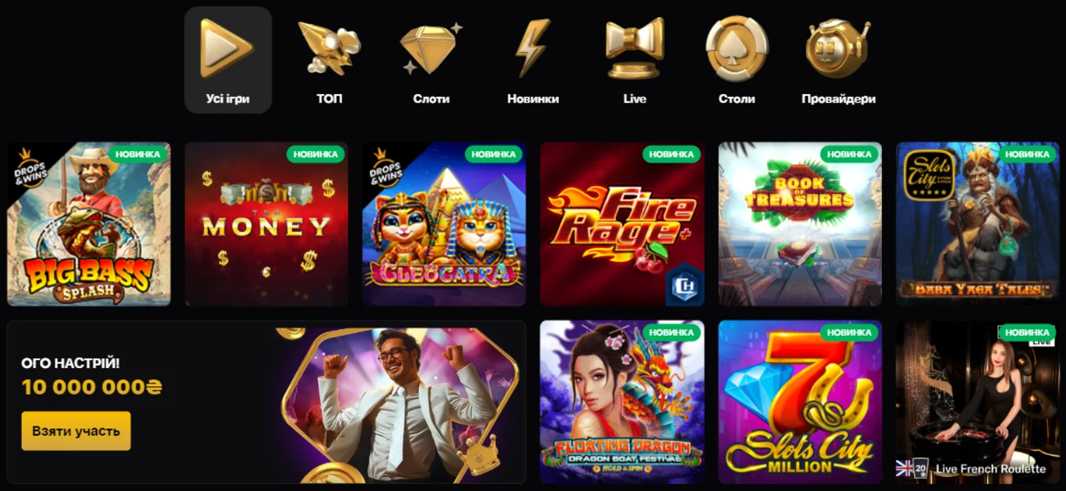 Розваги в Slots City